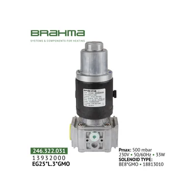 Brahma Válvula de gas electromagnética EG25*L.3*GMO 13932000