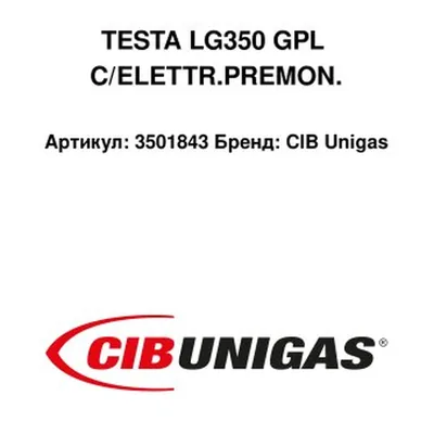 CIB Unigas Gas head for liquefied gas with electrodes 3501843
