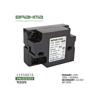 Brahma Transformateur d'allumage TCD2FS 15930070