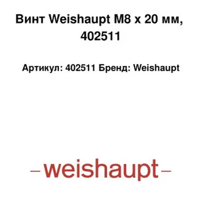 Weishaupt Tornillo M8 x 20 mm 402511