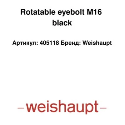 Weishaupt Rotatable eyebolt M16 405118