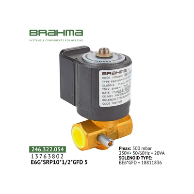 Brahma Electroválvula de gas 13763802