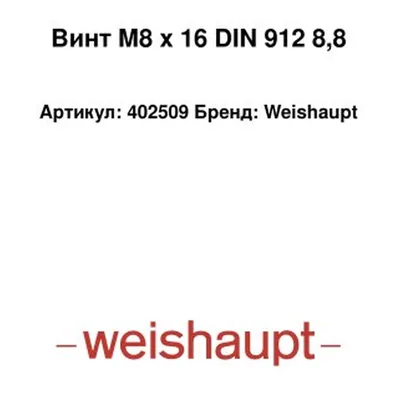 Weishaupt Śruba M8 x 16 DIN 912 8,8 402509