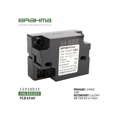 Brahma Ignition transformer TCD1FAV 15930023