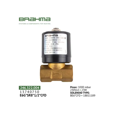 Brahma Válvula de gas E6G*SR*1/2*CFD 13740750