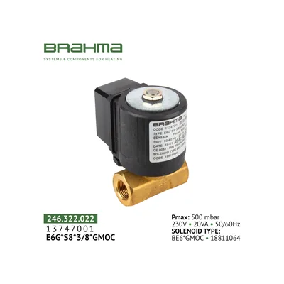 Brahma Electroválvula de gas 13747001