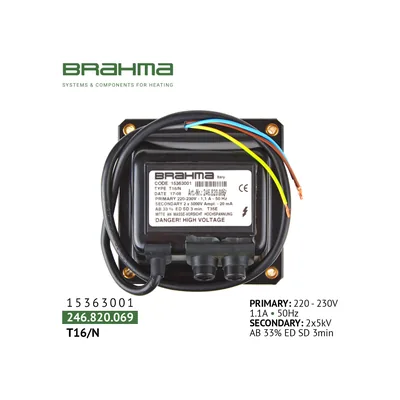 Brahma Ignition transformer T16/N 15363001