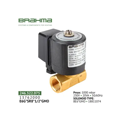 Brahma Válvula de gas E6G*SR8*1/2*GMO 13762000