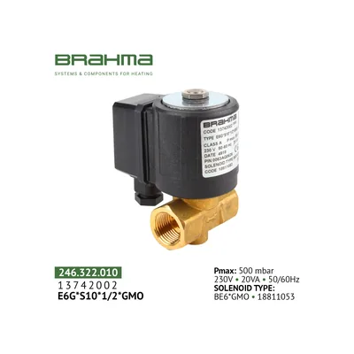 Brahma Electroválvula de gas E6G*S10*1/2*GMO 13742002