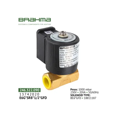 Brahma Válvula de gas E6G*SR8*1/2*GFD 13742020