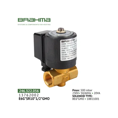 Brahma Electroválvula de gas E6G*SR10*1/2*GMO 13762002